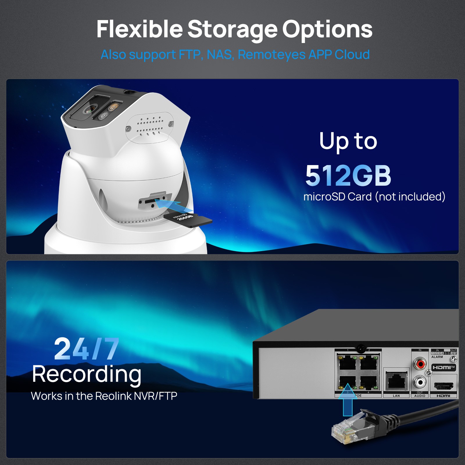 Vikylin 16POE 16CH NVR Kit Color+IR 180 degree 8MP Camera light Audio Alarm Lot