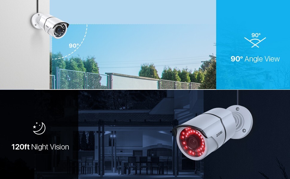 ZOSI 16CH 1080P DVR Security Camera CCTV System 4TB Motion Detect Email Alert IR