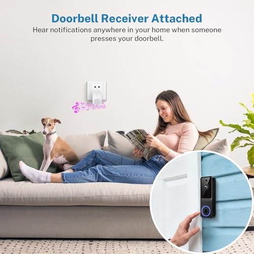 SoraNari Wireless Video Doorbell 1080P FHD Night Vision Motion Detection Black