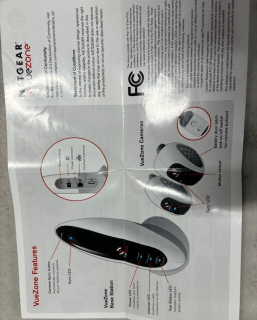 NETGEAR VUEZONE Wire-free Video Monitoring System VZSM2720-1ACPAS GENTLY USED
