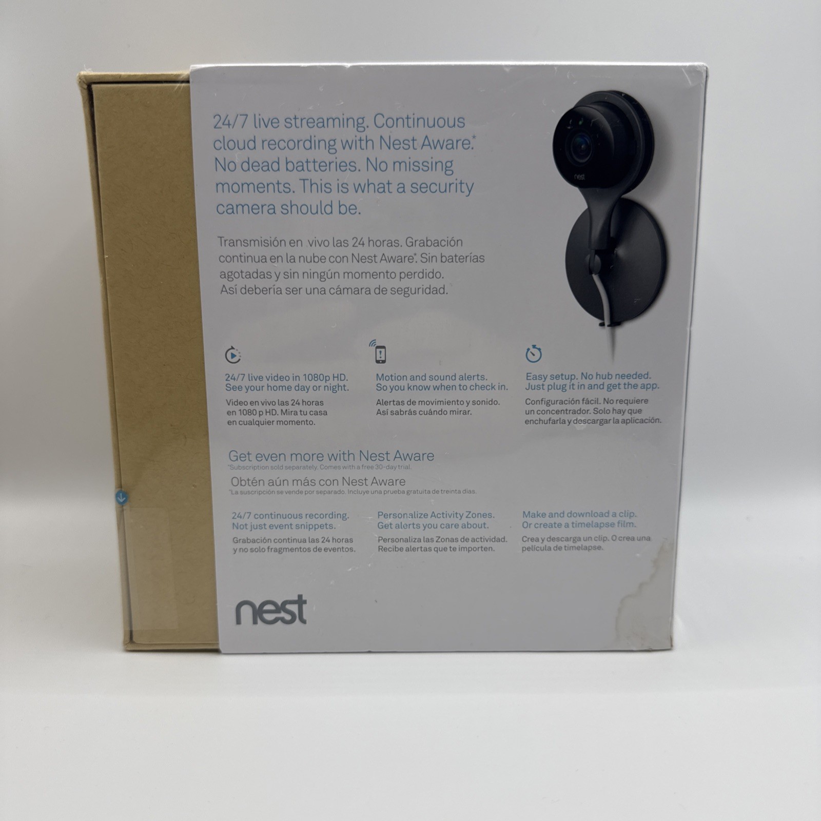 Google Nest NC1102ES Cam Indoor Security Camera 1st Generation New Sealed