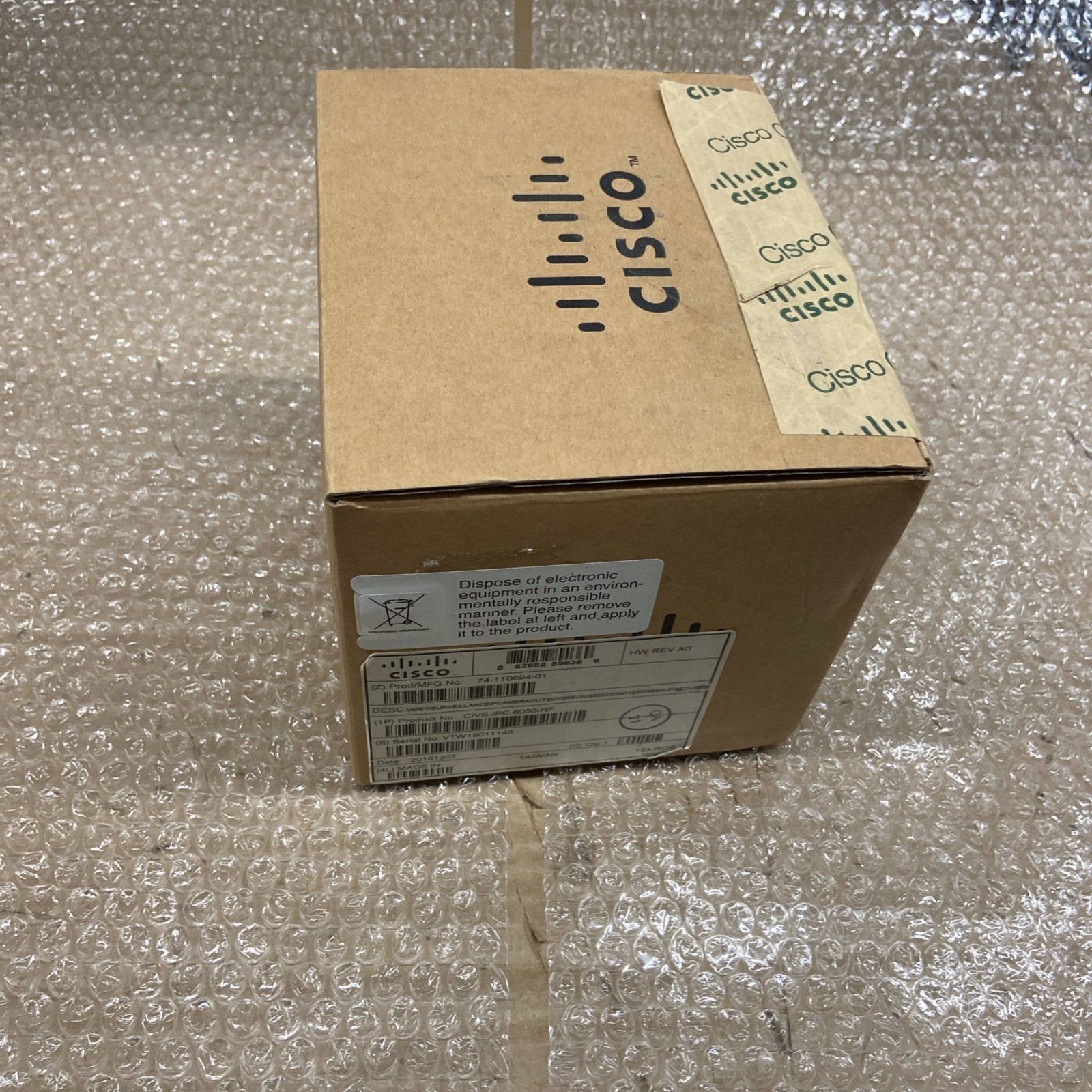 Cisco CIVS-IPC-6050 White Outside Network Security Video Surveillance IP Camera