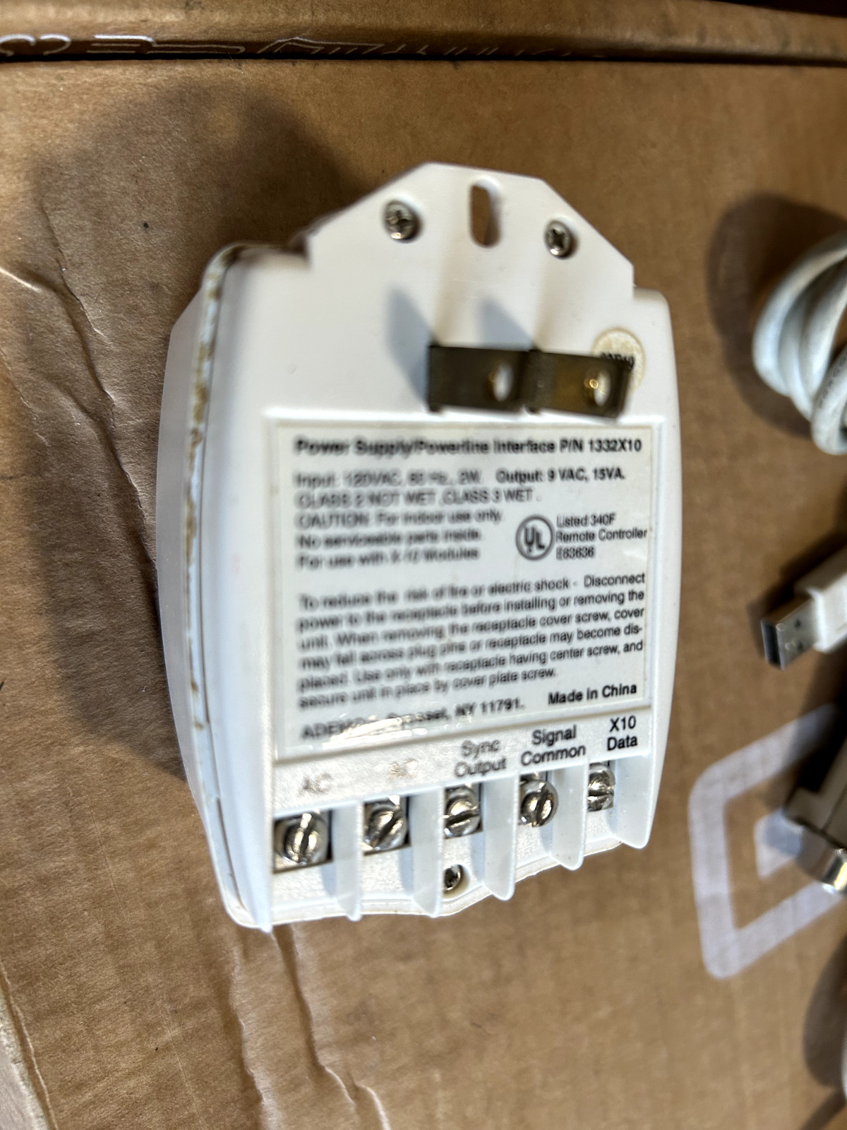 Ademco Honeywell 1332X10 9VAC 15VA Transformer LYNX LYNXR LYNXR EN Control Panel