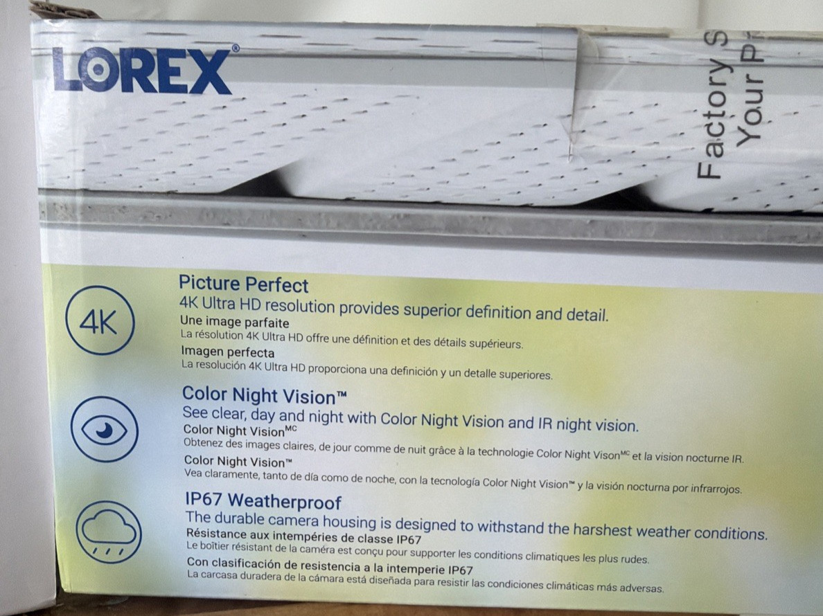 Lorex 4K Ultra HD Security IP Dome Camera IR, Audio, And Night Vision E841CD-E
