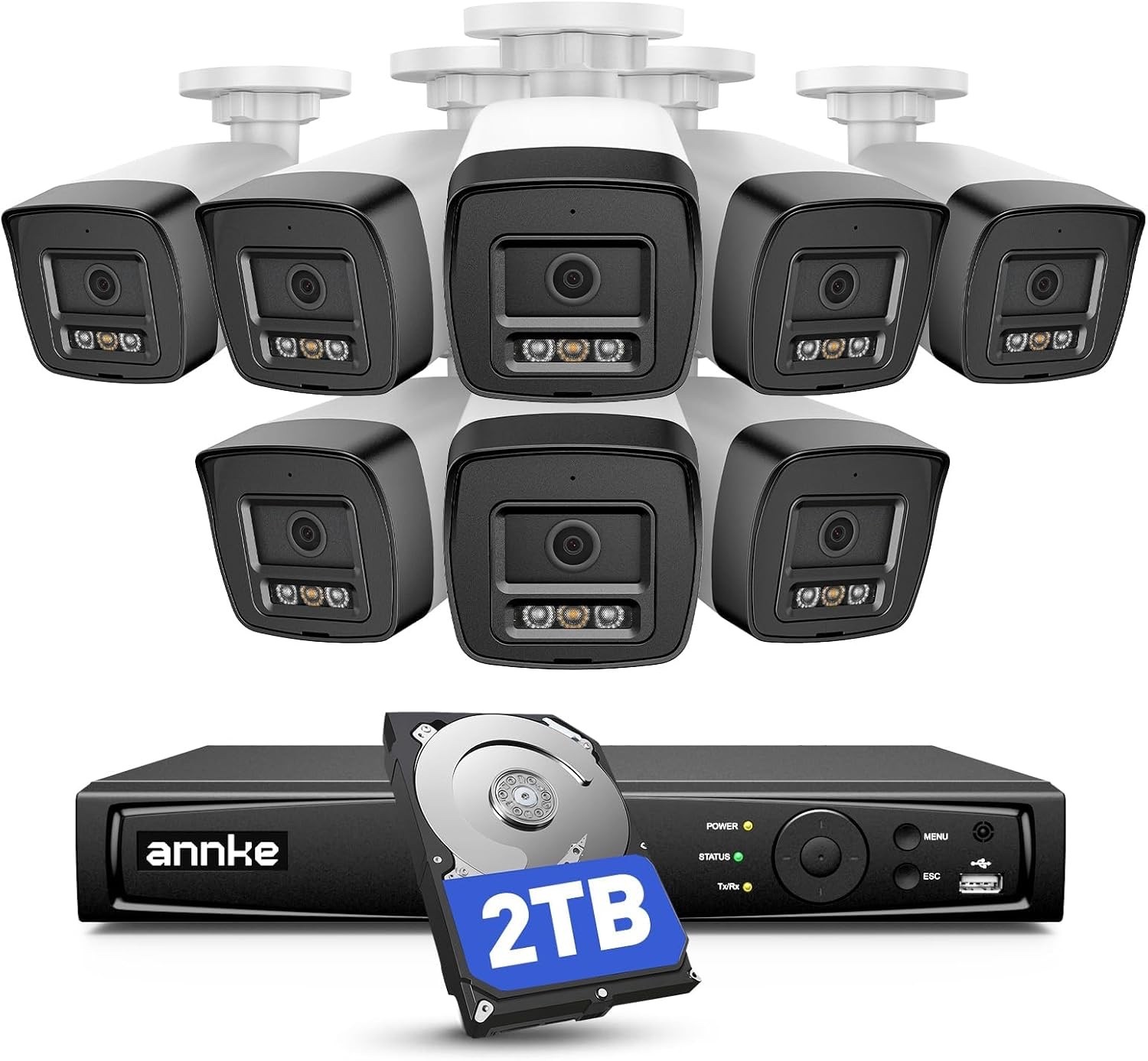 ANNKE 5MP Security Camera System with 8 Cameras and 2TB HDD New!!!