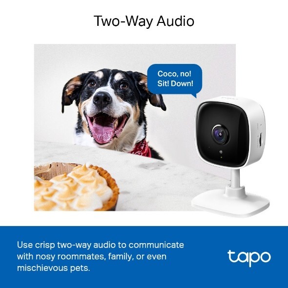 TP-LINK Tapo 2k Indoor Security Wi-Fi Camera, Tapo C110 Night Vision, White