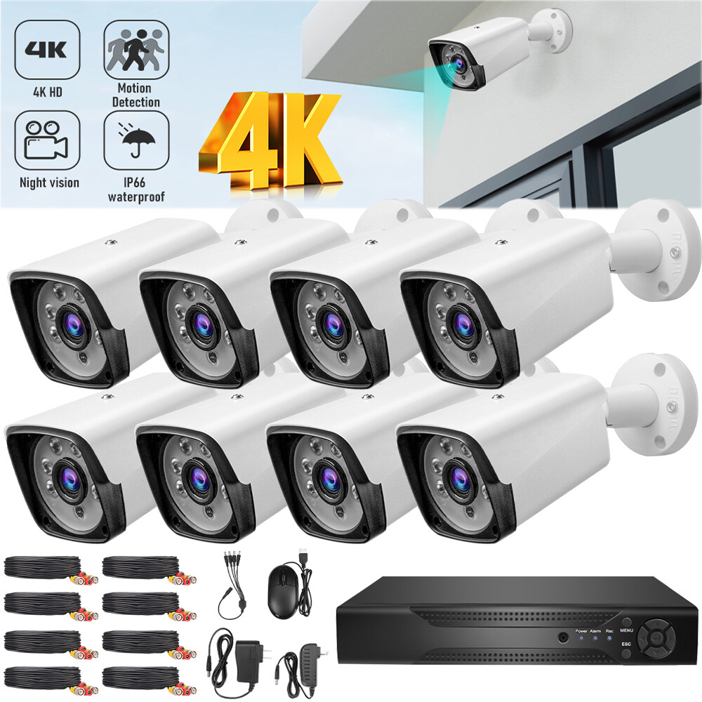 1080P 5MP Lite 8CH DVR CCTV Security Camera System Outdoor with Hard Drive 1TB