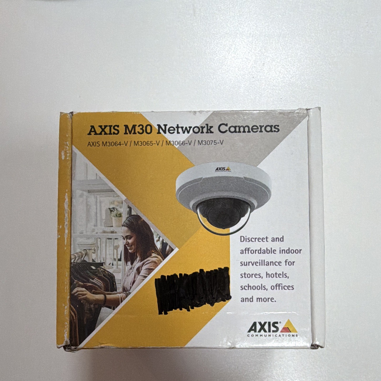 AXIS M3066-V Series Wired IP Network Indoor Dome Camera White/Black 1 Camera