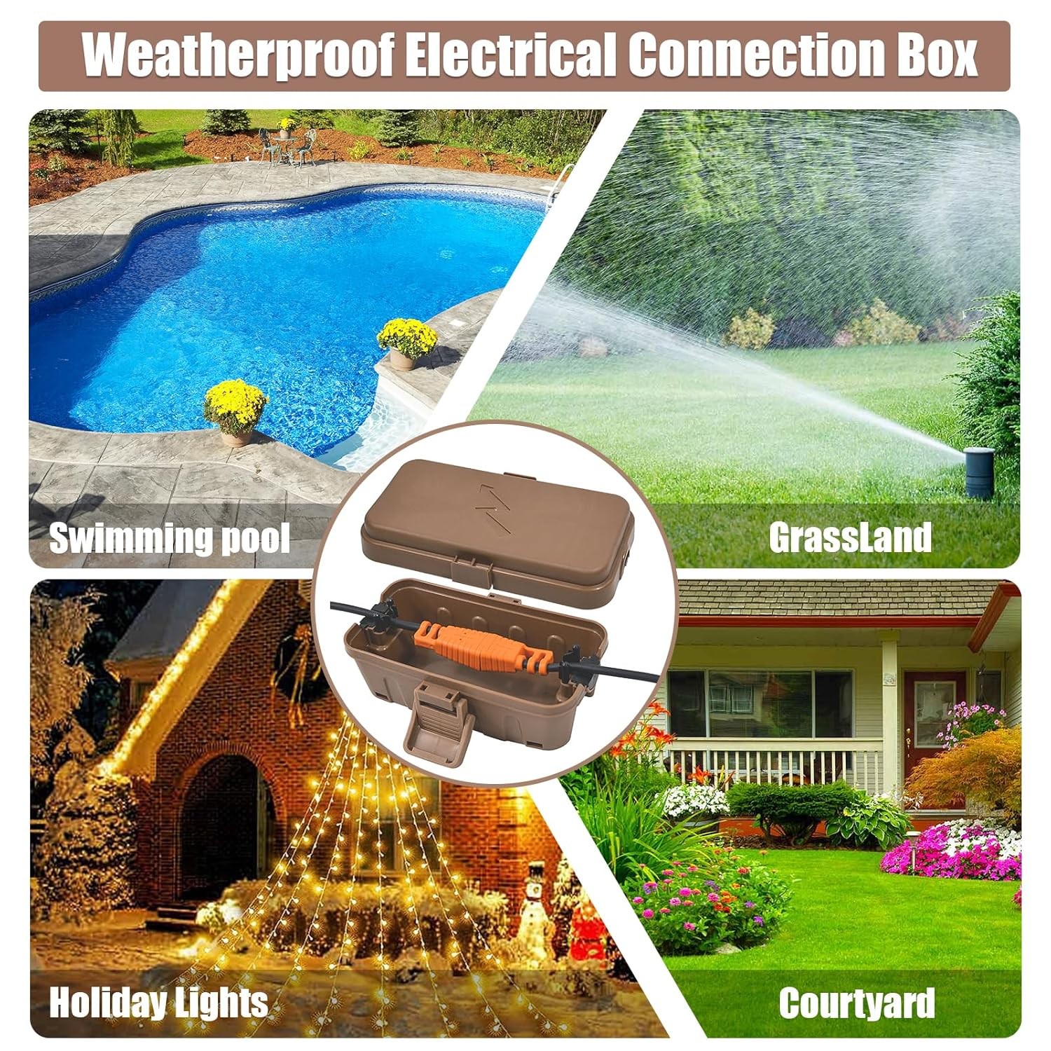 Hrensaw Small Weatherproof Electrical Connection Box(6 x 3.5 x Small, Brown