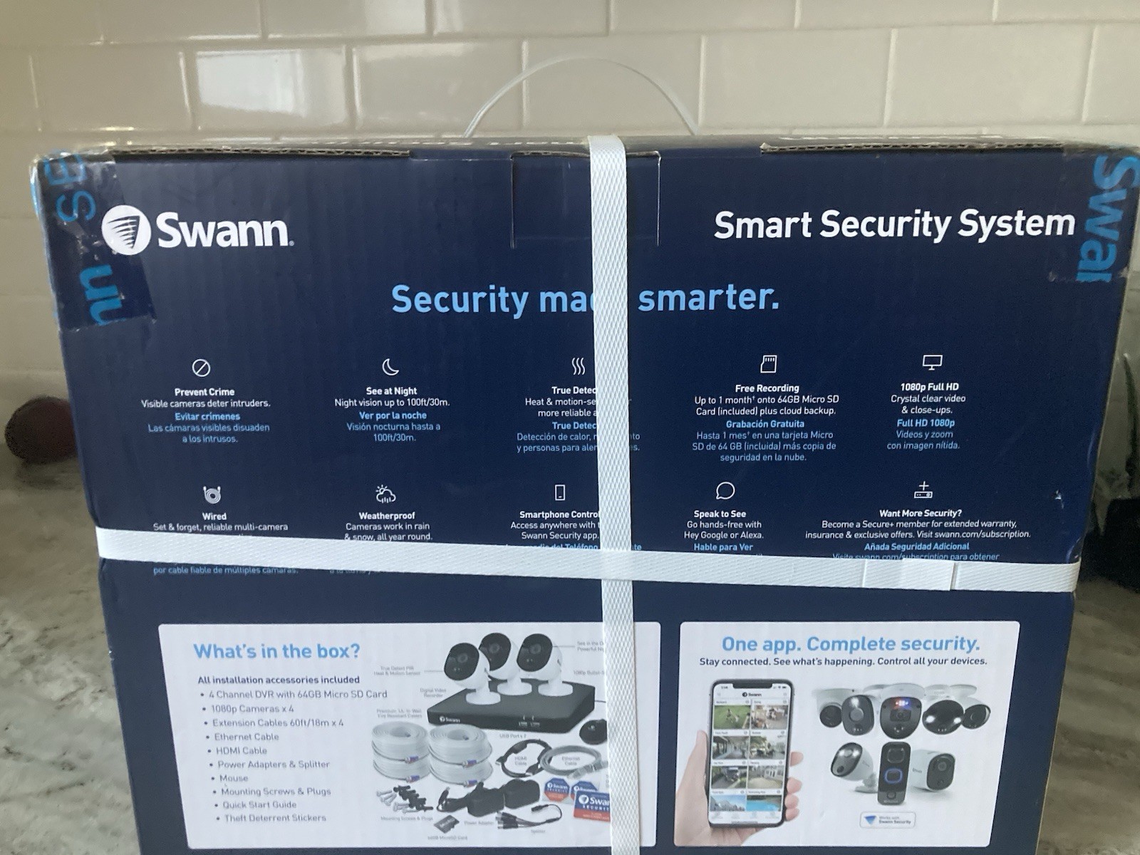 Swann Smart Security System 4 Camera & Sensor 8 Channel DVR 1080p 1TB Hard Drive