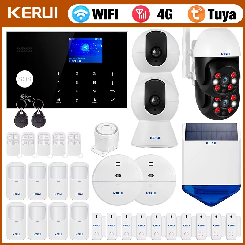 4G+WIFI Alarm for Home Support 3 Wired Defense Zones G34 Alarm System Kits Tuya