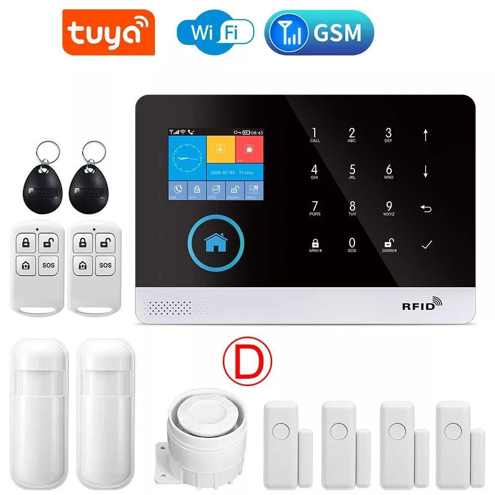 2.4G Wifi / 4G GSM Smart Home Wireless Siren Tuya Security Alarm System Camera