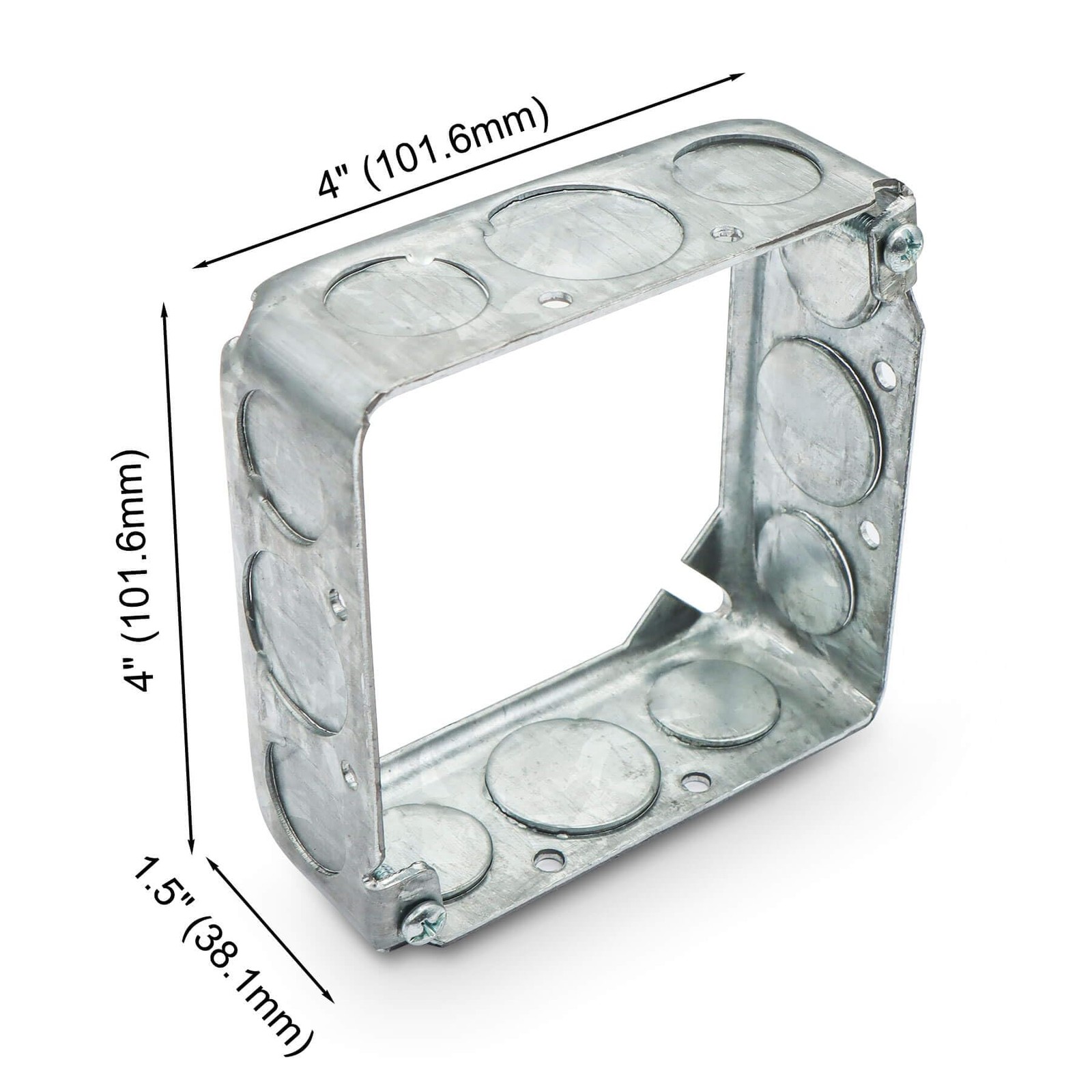 Qlvily 12 Packs Square Extension Ring, 4″ L X W Electrical Box Silver