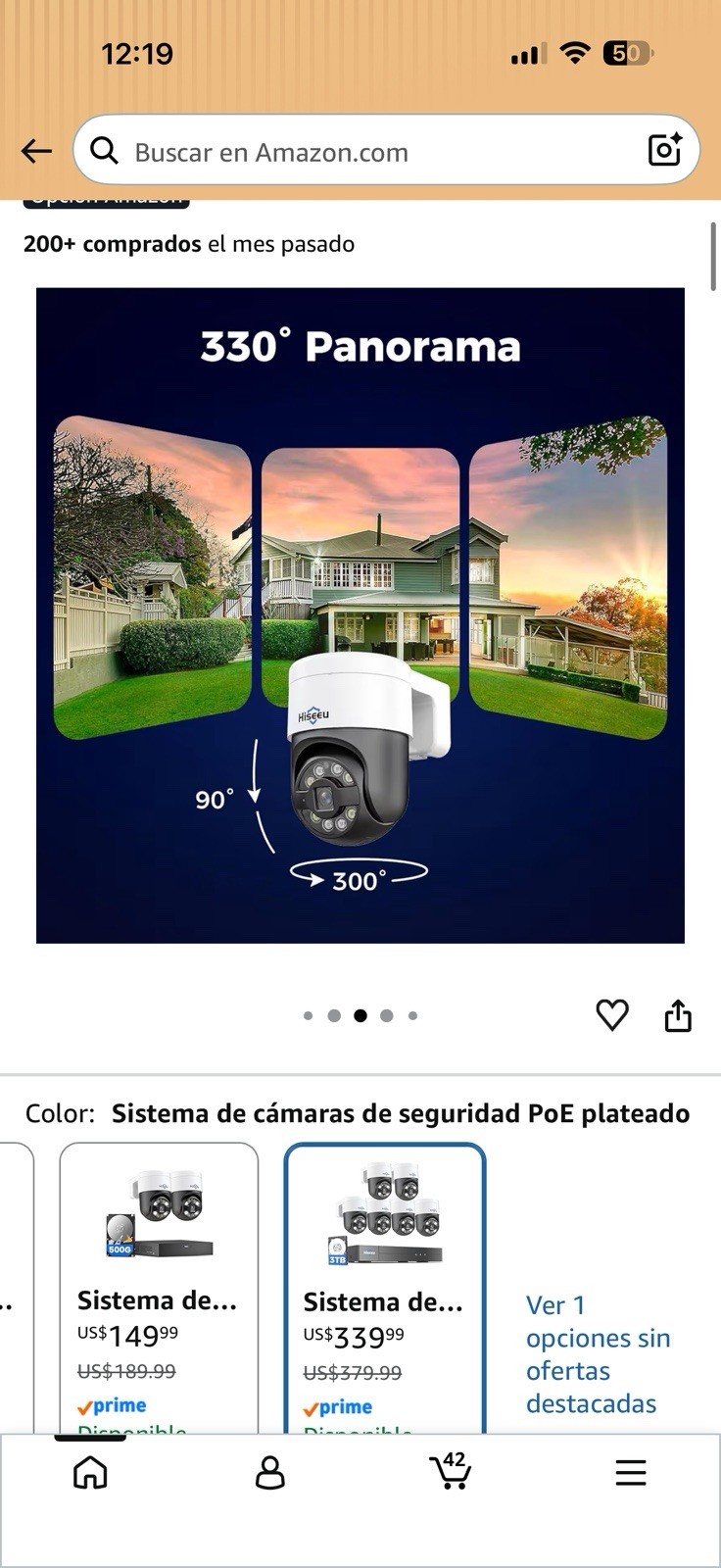 Hiseeu 4K PoE PTZ NVR System 6 Outdoor Wired IP Cameras 3TB Night Vision