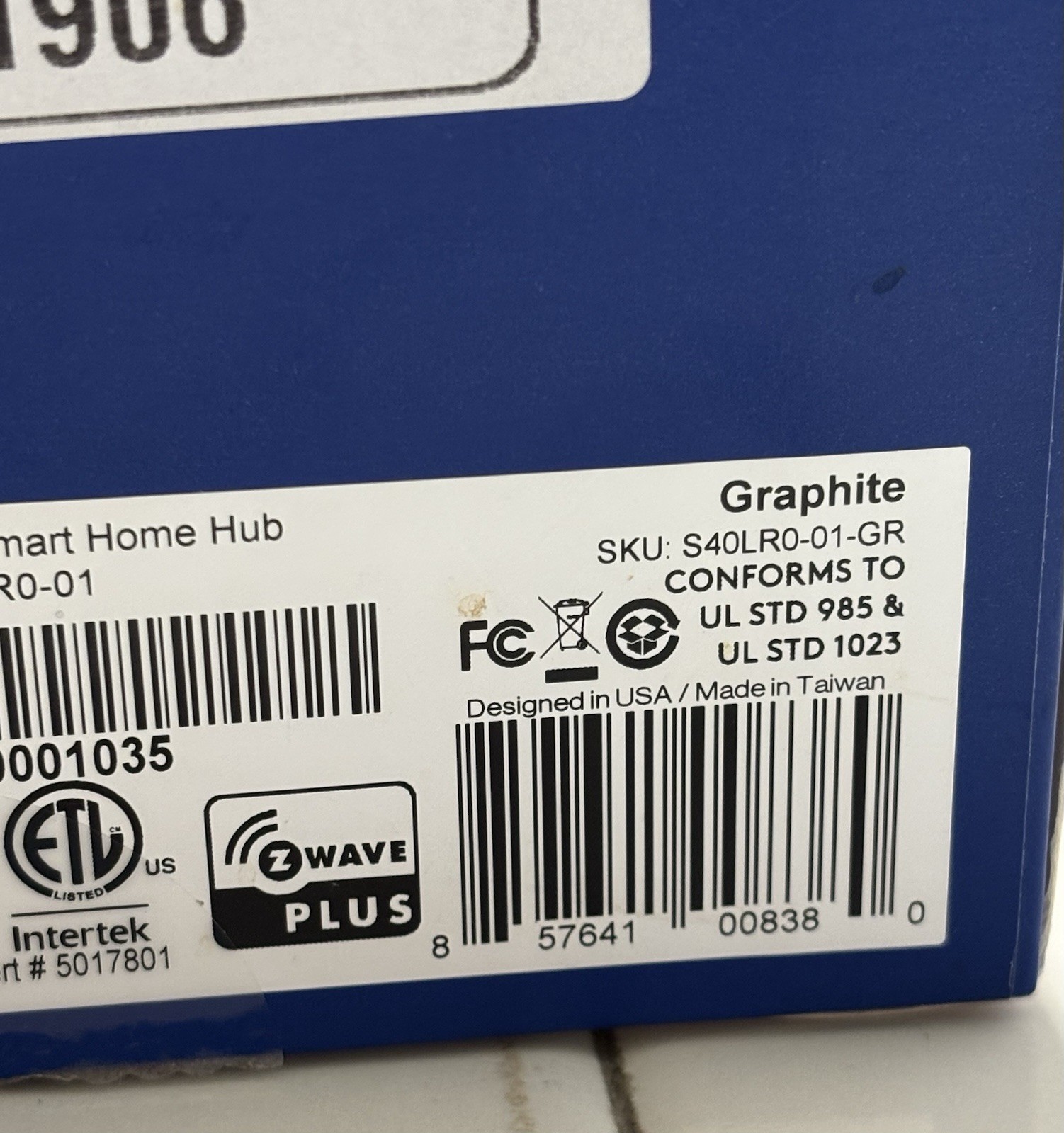 Blue by ADT Smart Home Hub Graphite S40LR0-01-PG – OPEN BOX ***SEE DESCRIPTION *