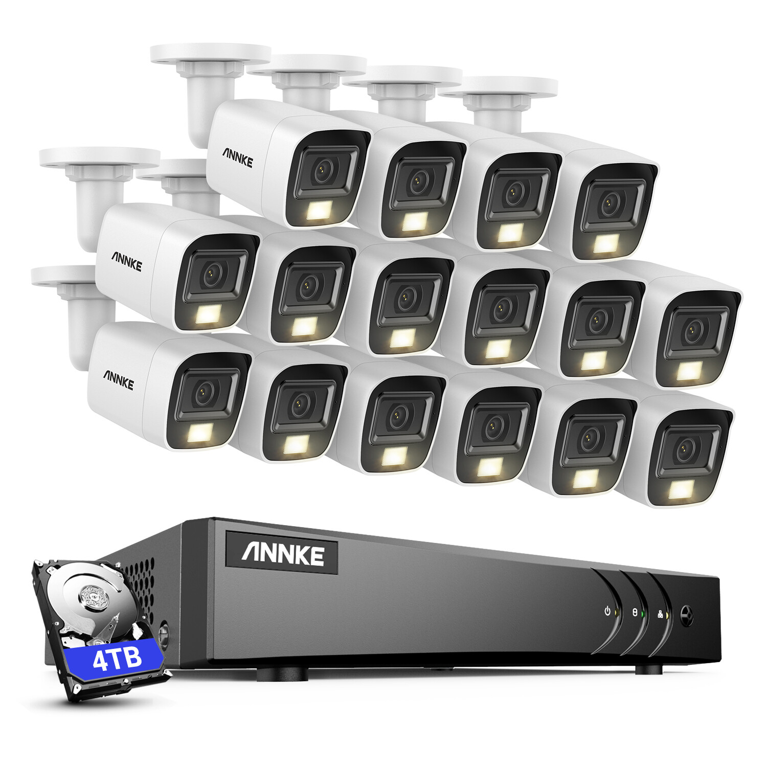 ANNKE 8CH 16CH DVR 5MP Audio Security Camera System Outdoor Color Night Vision