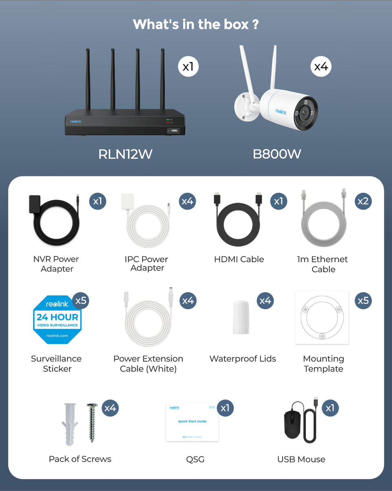 Reolink 8MP 16CH 2TB HDD NVR WiFi Wired Wireless Security Camera System Outdoor