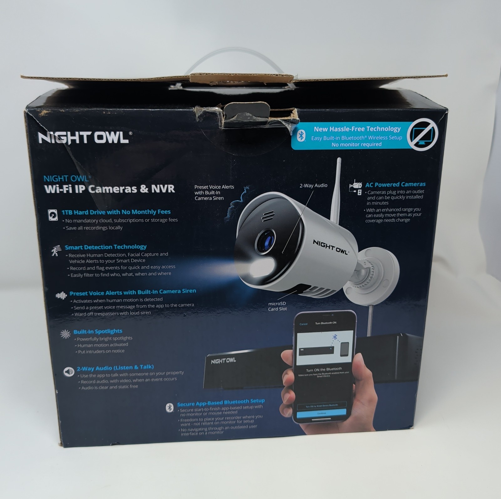 Open Box, Night Owl 10 Channel 4K NVR with 1TB HD, 4 Wi-Fi 1080p Cameras
