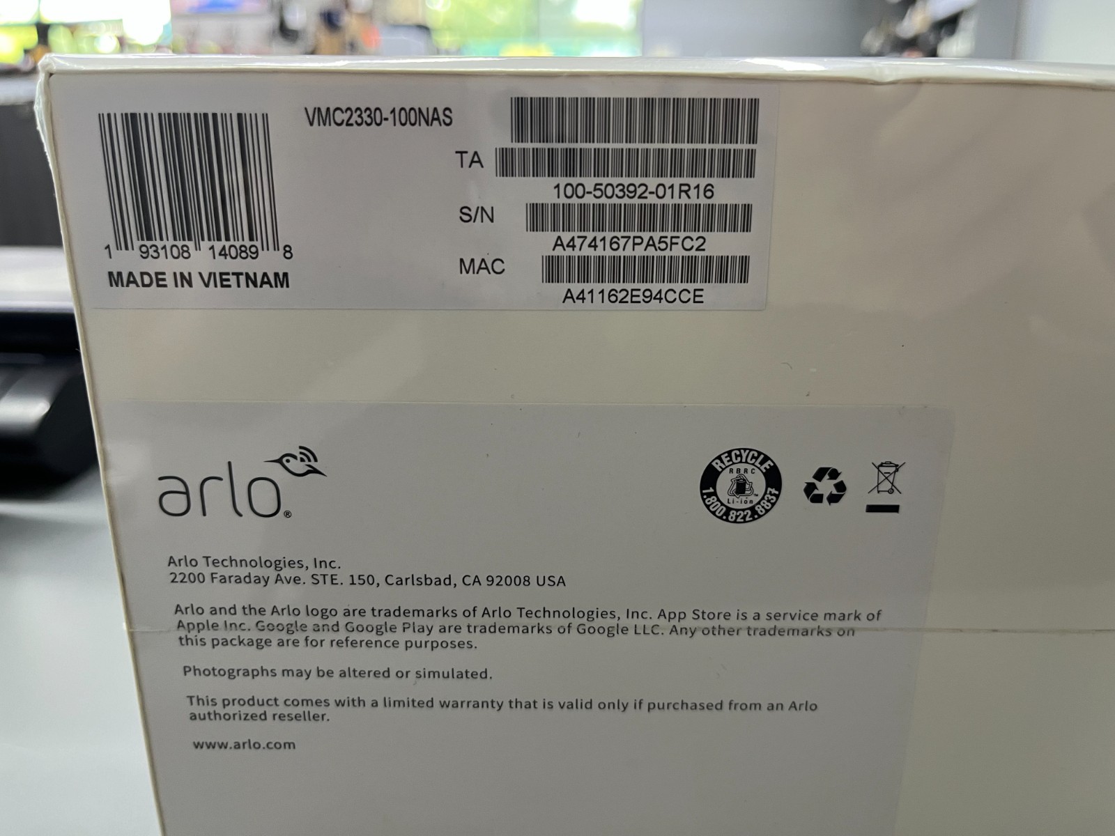 Arlo Essential 3 Wireless Spotlight Security Cameras 1080P 3 pack VMC2330-100NAS