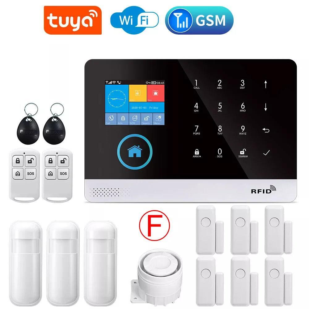 2.4G Wifi / 4G GSM Smart Home Wireless Siren Tuya Security Alarm System Camera