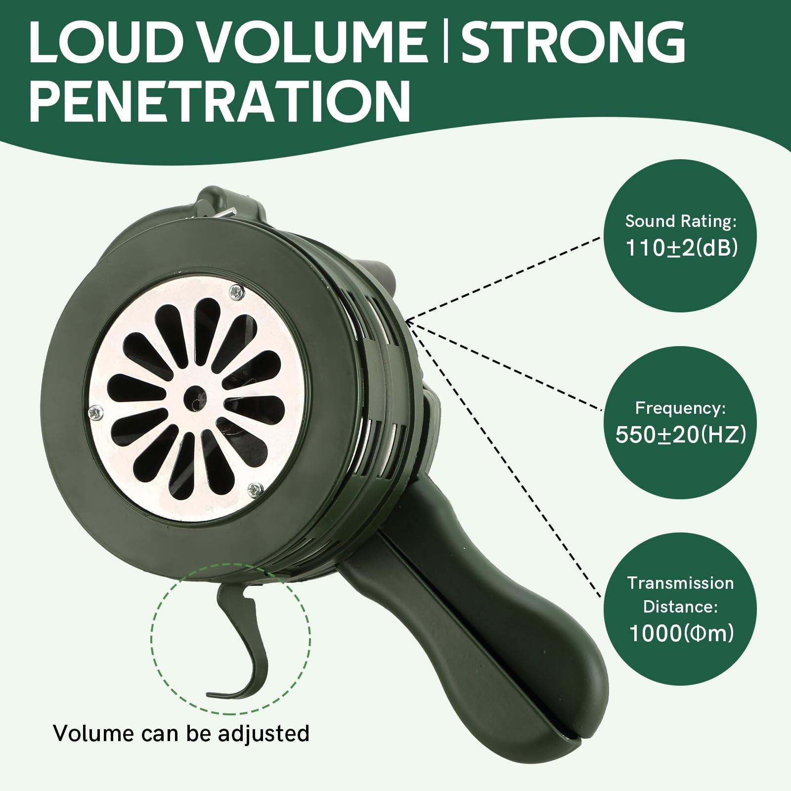 Handheld Air Raid Siren 110DB Loud Manual Hand Crank Emergency Alarm, Portable