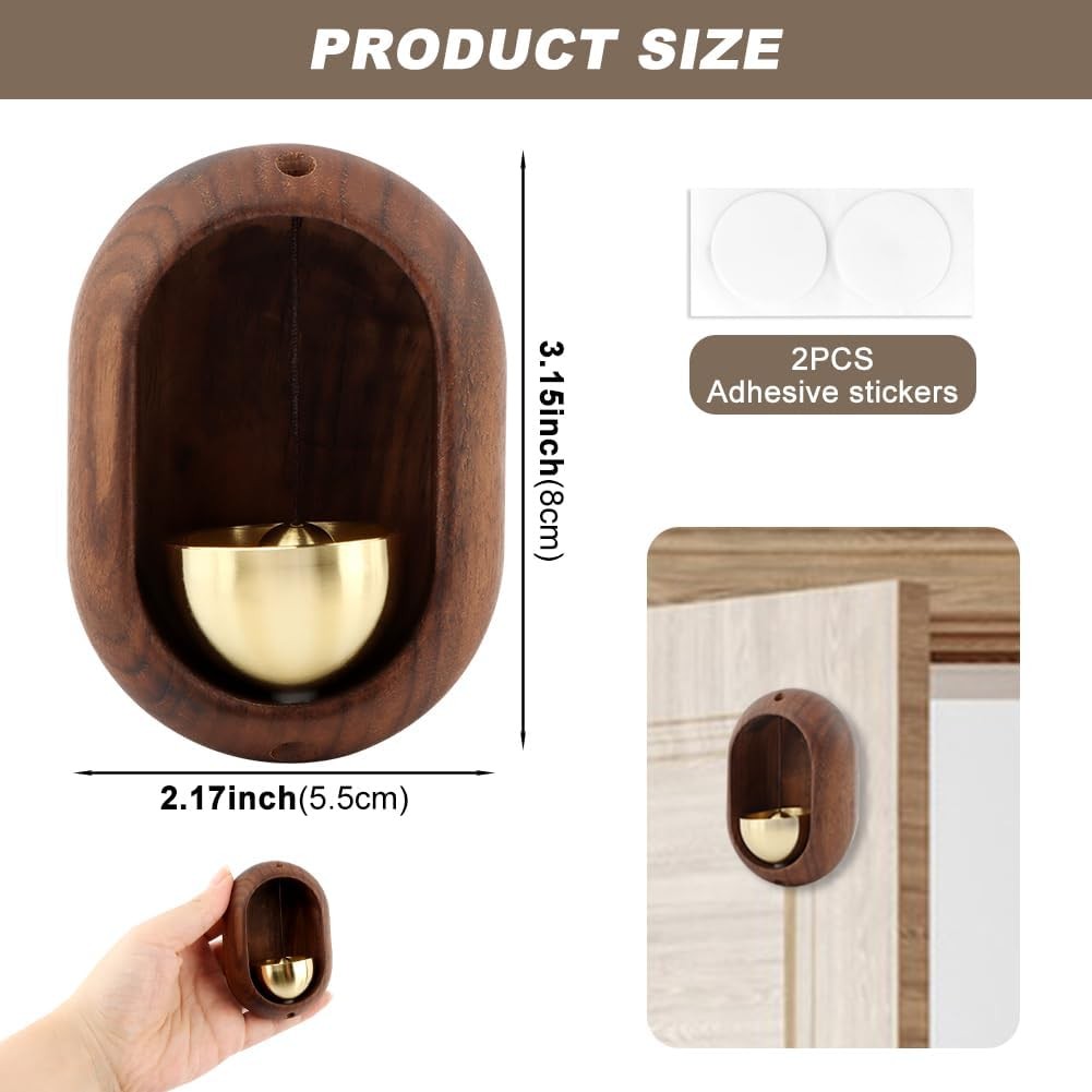 Oval Magnetic Hanging Door Bell, Loud Sound Wooden Zen Grip Doorbell Chime,…