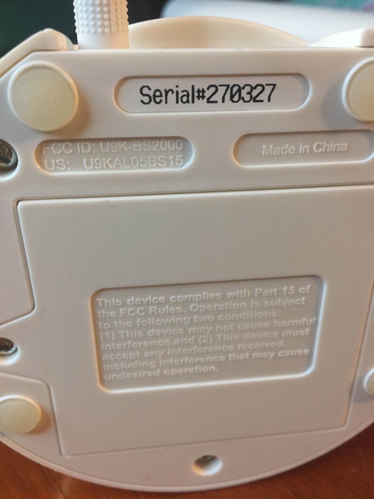 SimpliSafe Base Station BS2000 Gen 2 Home Security Hub w/ Power Adapter