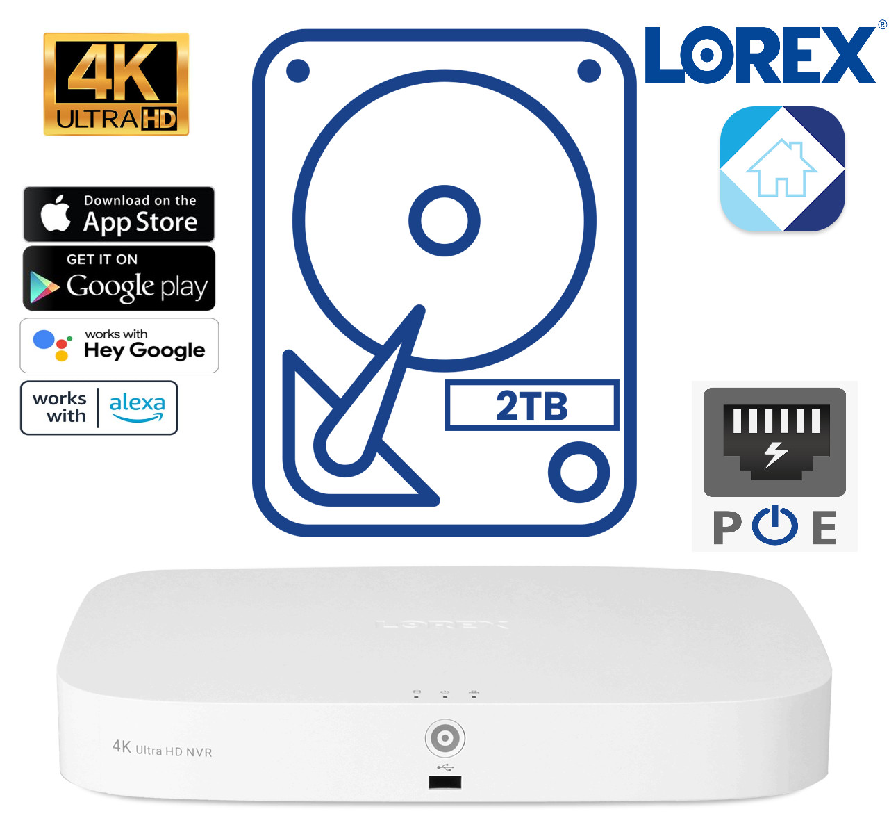 ?Lorex 4K HD NVR 8 Channel 2TB Security System 8 4K Camera Color Night Vision?