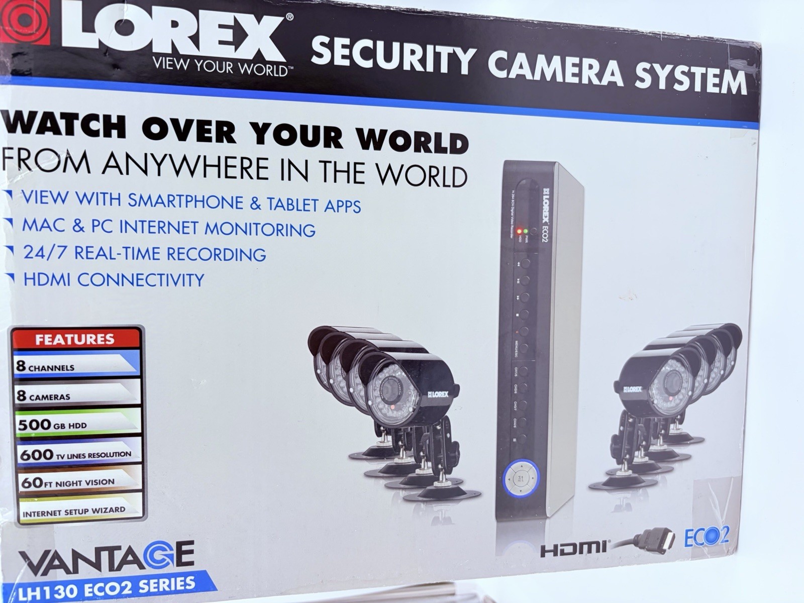 New Lorex LH1888 Security Camera System 8 Cameras 500GB DVR LH130 ECO2