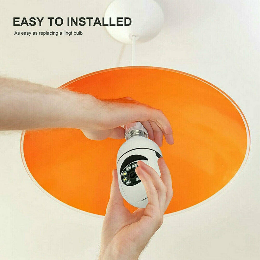 360° Panoramic WiFi IR IP E27 Light Bulb Camera 1080P HD Night Smart Home