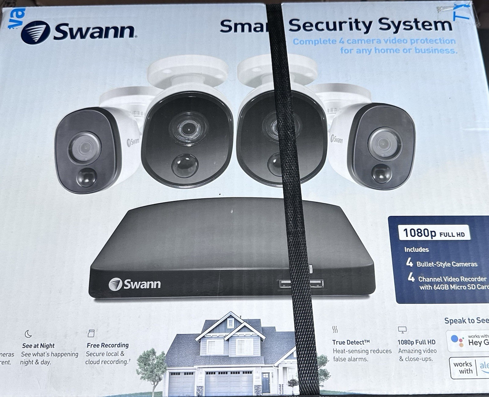 4 Camera 4 Channel 1080p Full HD DVR Security System SWDVK-446854