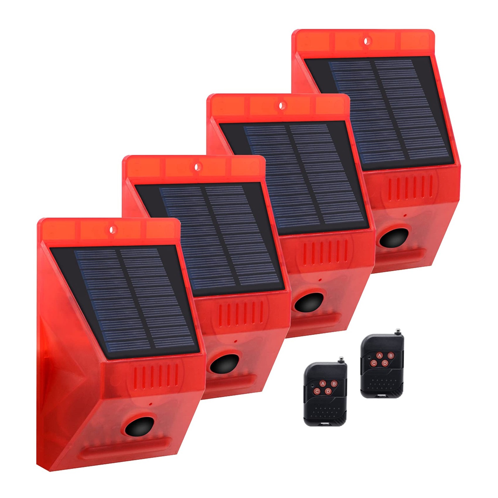 Solar Motion Sensor Alarm Outdoor Motion Detector 129db Loud Sound Security S…