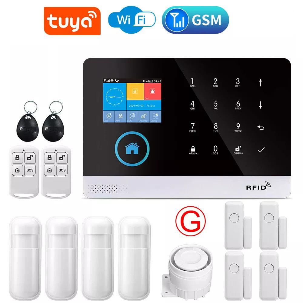 2.4G Wifi / 4G GSM Smart Home Wireless Siren Tuya Security Alarm System Camera