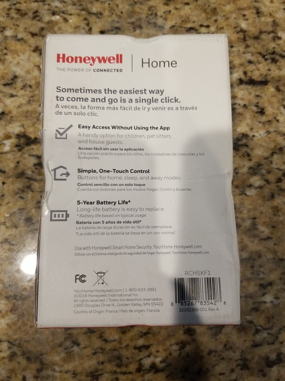 Honeywell Home Smart Home Security Keyfob (RCHSKF1) White *OPEN-BOX/NEW*