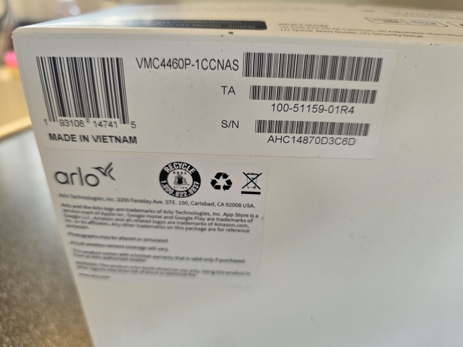 4x Arlo Pro 5S 2K Spotlight Camera Wireless Home Security Cams w/ Base Hub Solar
