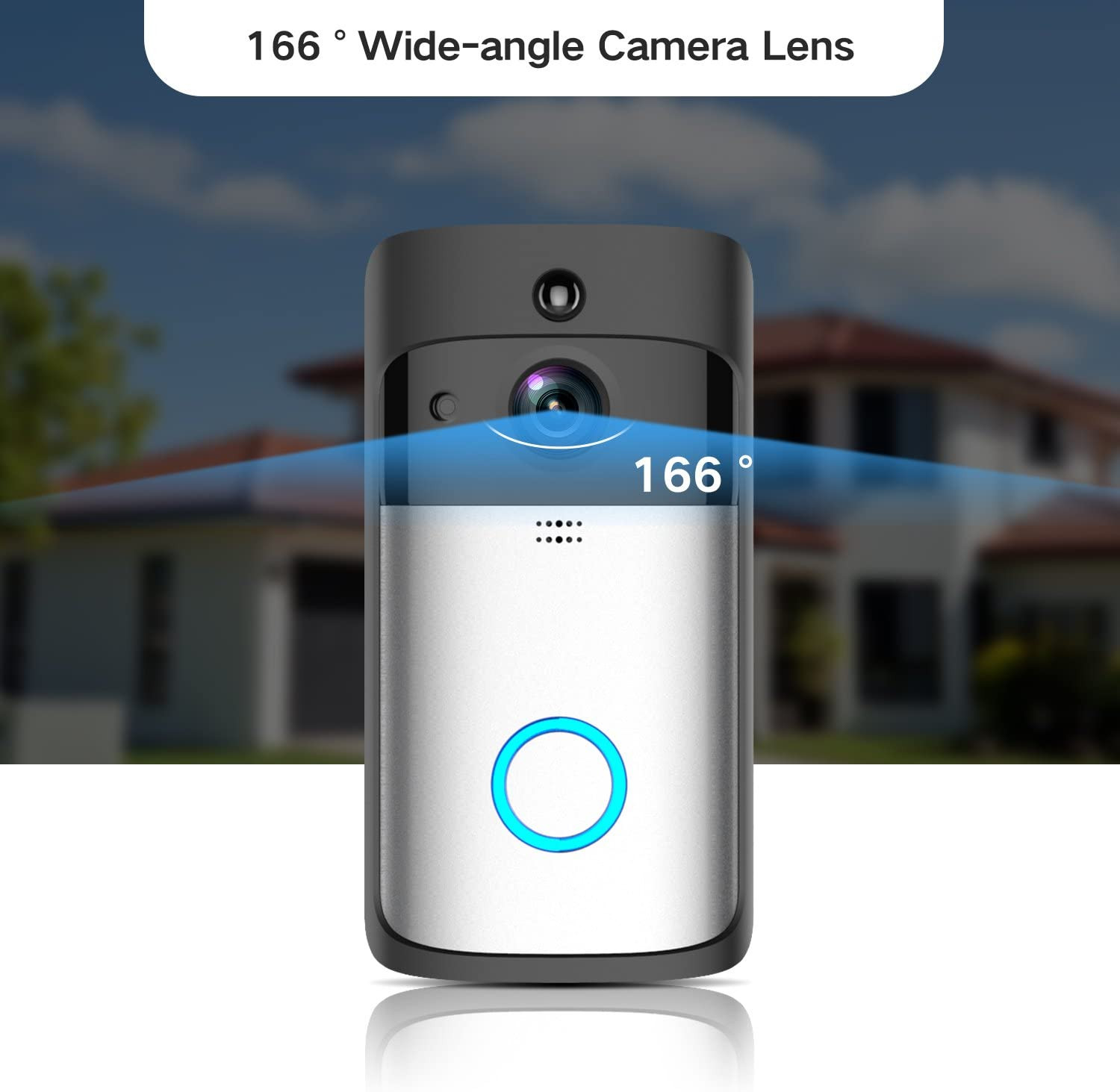 WiFi Video Doorbell and Chime APP Control Hard-wired or battery powered