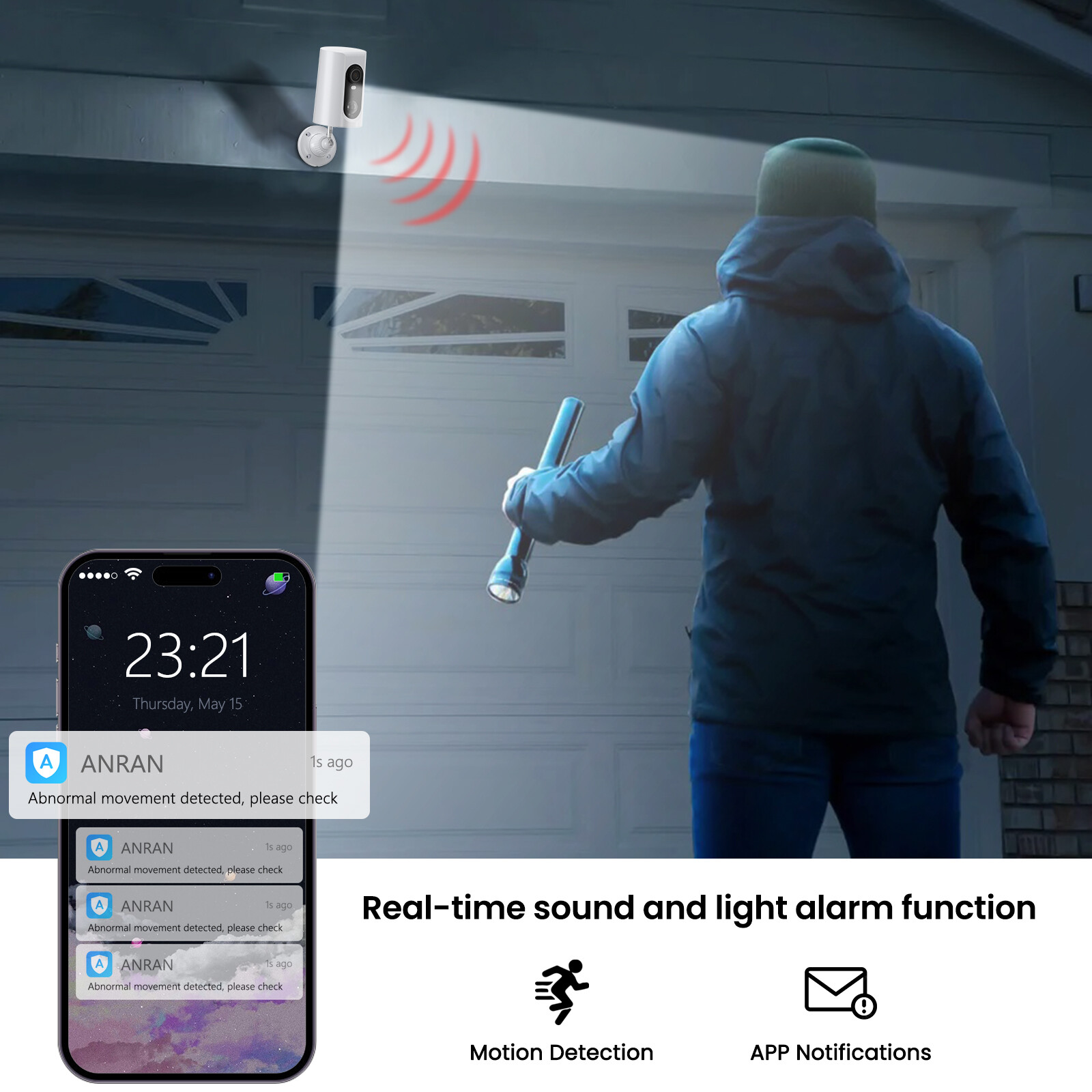ANRAN 4G LTE Cellular Solar Security Camera 360° Live View 3MP Outdoor Wireless