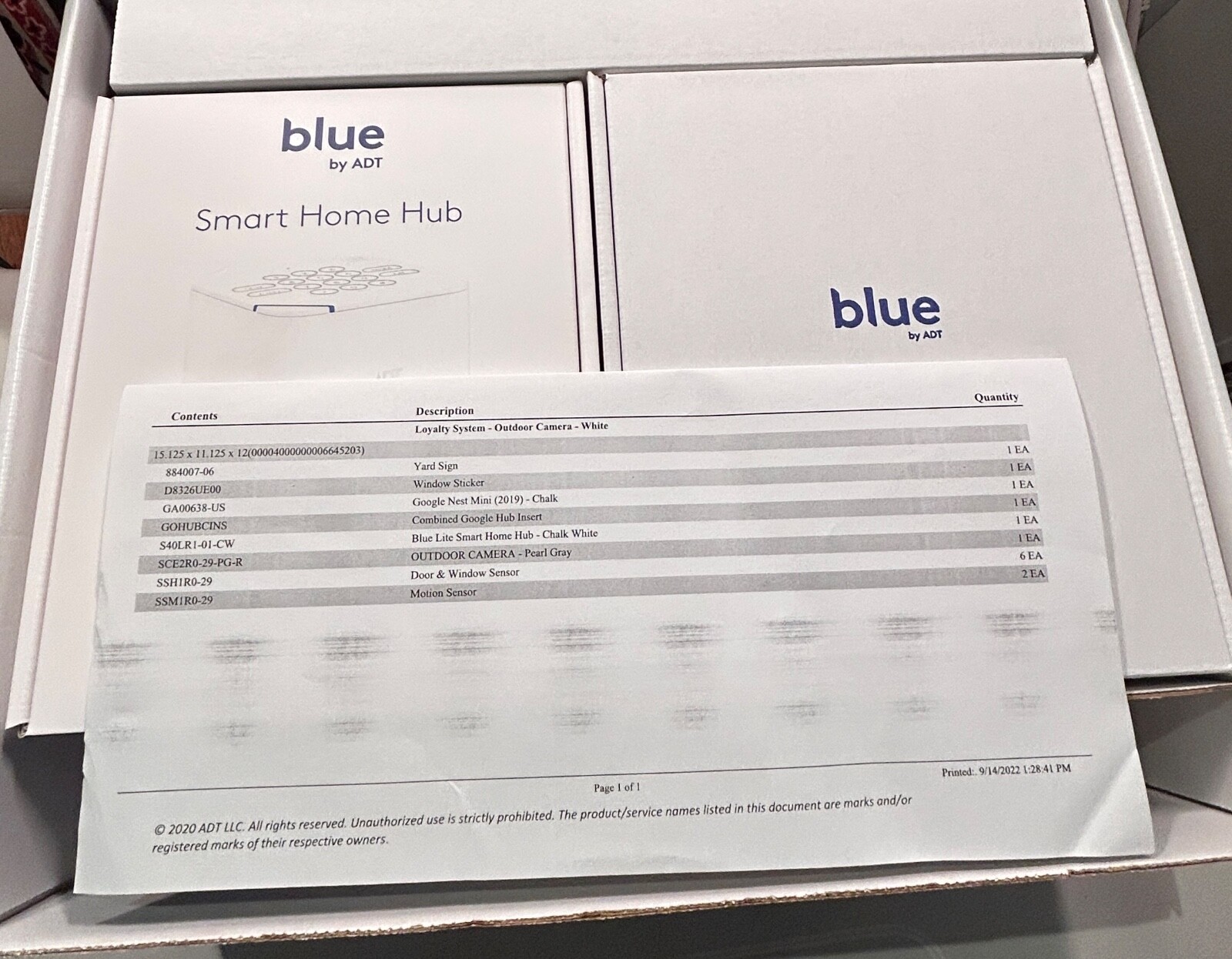 12 Pcs. Blue By ADT Smart Home Full Security System With Outdoor Camera-OPEN BOX