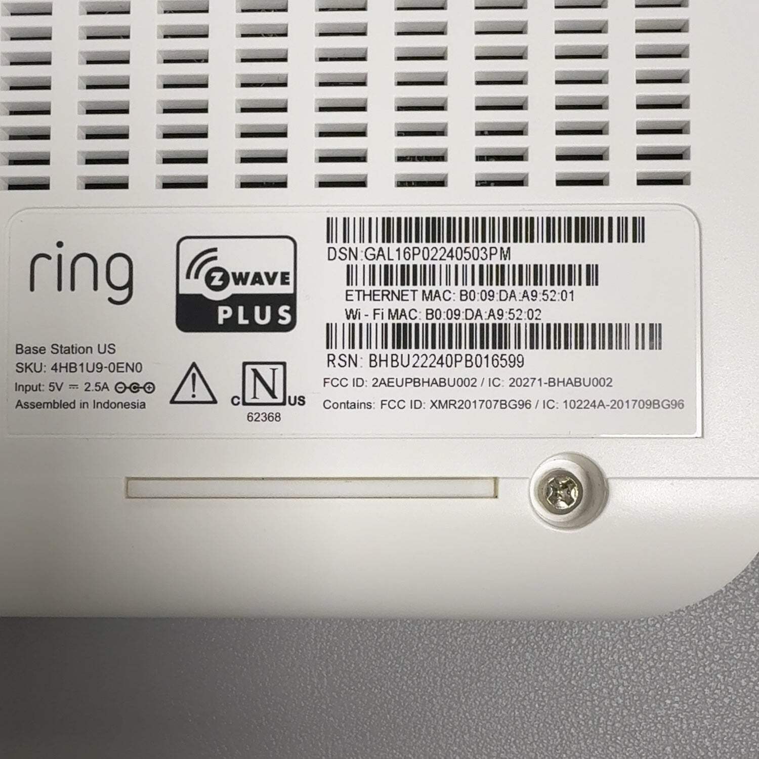 Ring Alarm Base Station with Keypad Security Alarm System 4HB1U9-0EN0 AND 5AT2S7