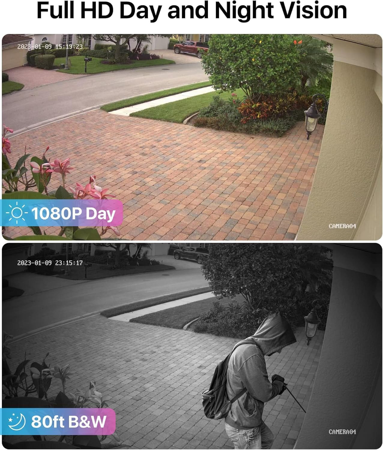 8CH 3K Lite Home Security Camera System Outdoor Indoor, AI Human/Vehicle Detecti