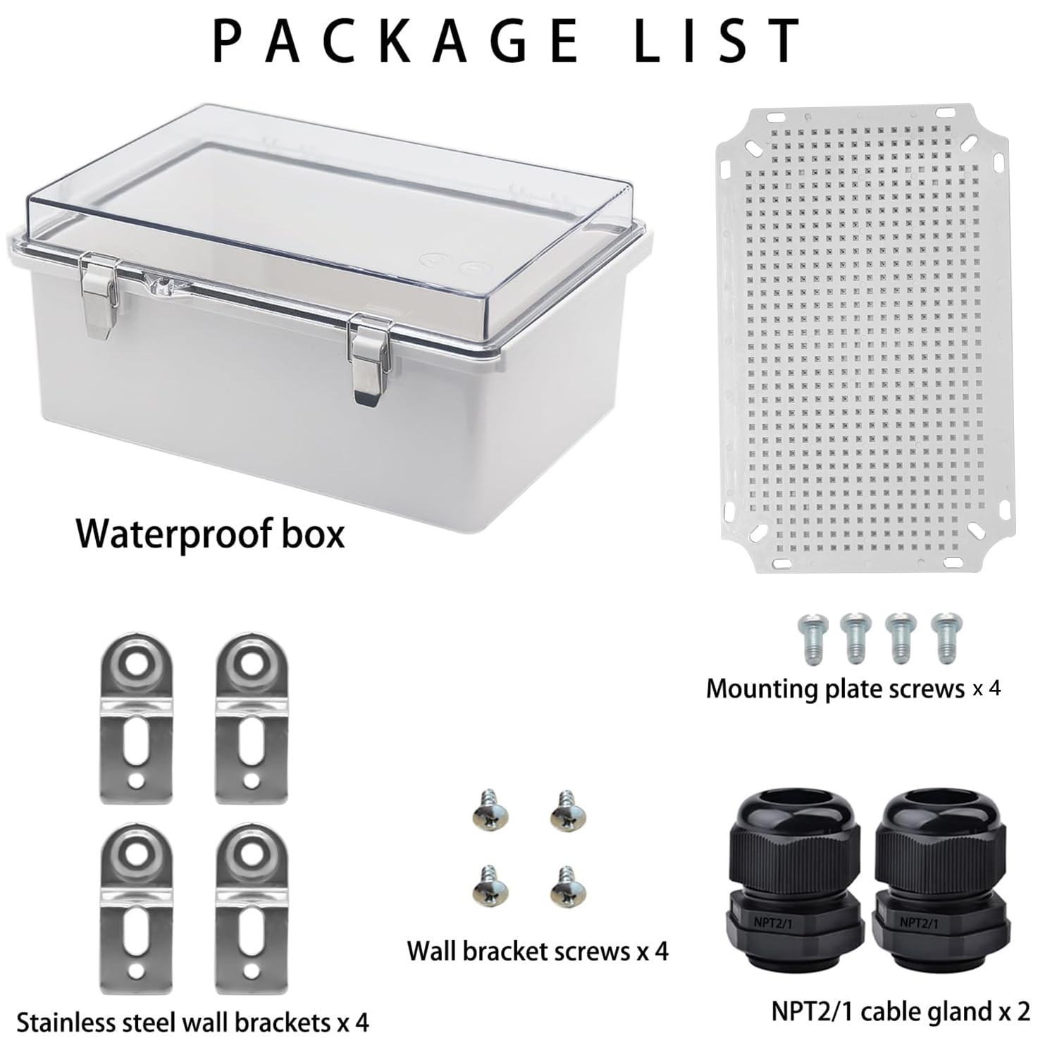 YETLEBOX Waterproof Electrical Box Junction 11.8″ x 7.9″ x 5.1″, Clear