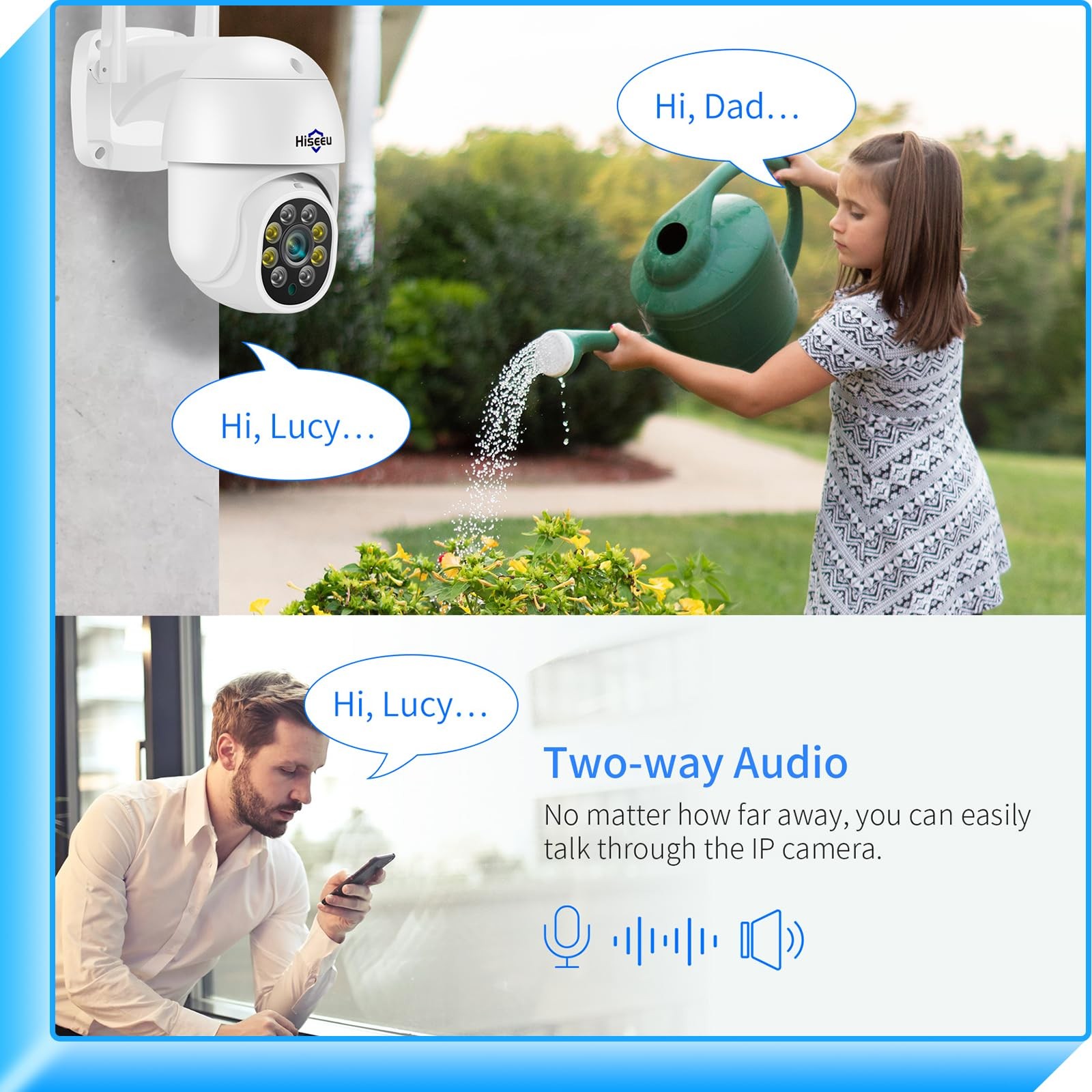 Hiseeu 3MP Security Camera Outdoor,WiFi 1 Count (Pack of 1), PTZ