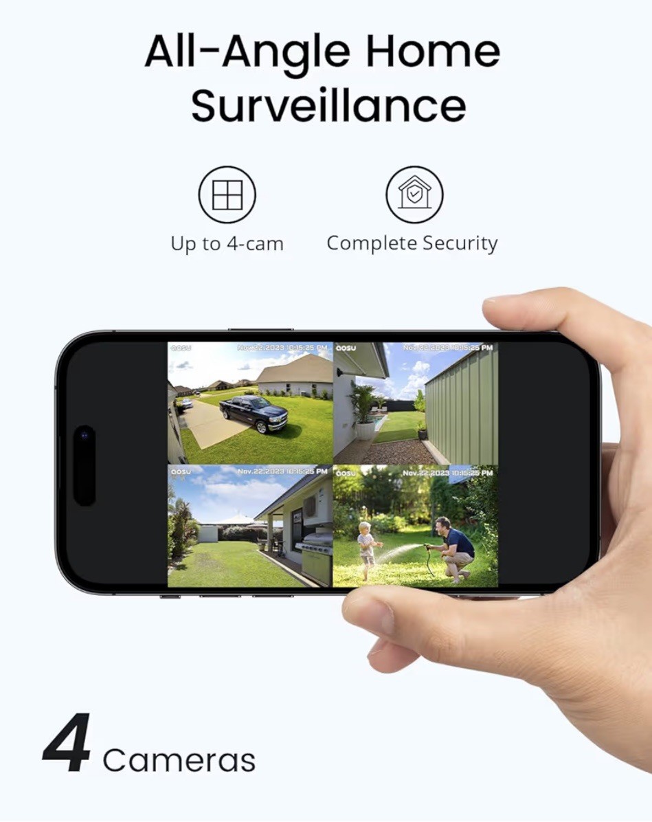 ⭐️3K/5MP Solar Security Cameras Wireless Outdoor, Ultra-Wide-Angle, 4 cameras…
