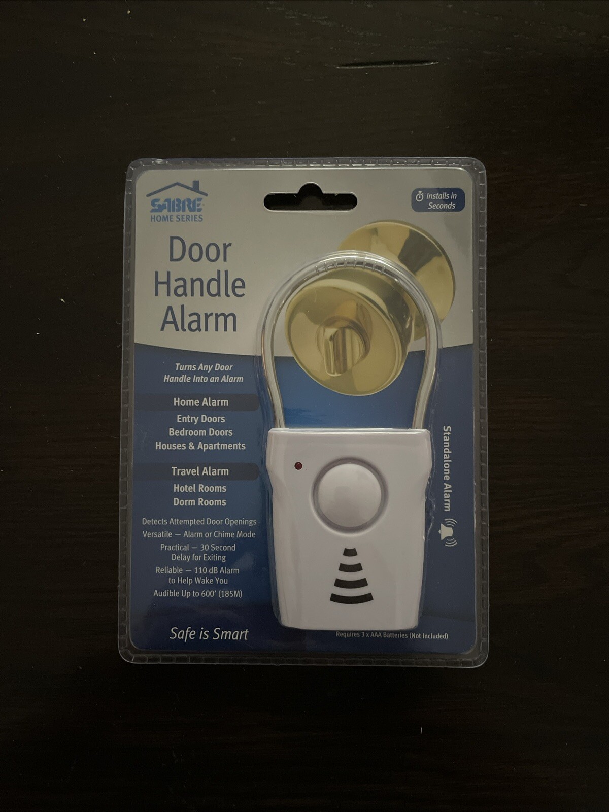Sabre Home Series Door Handle Alarm Home Travel NEW