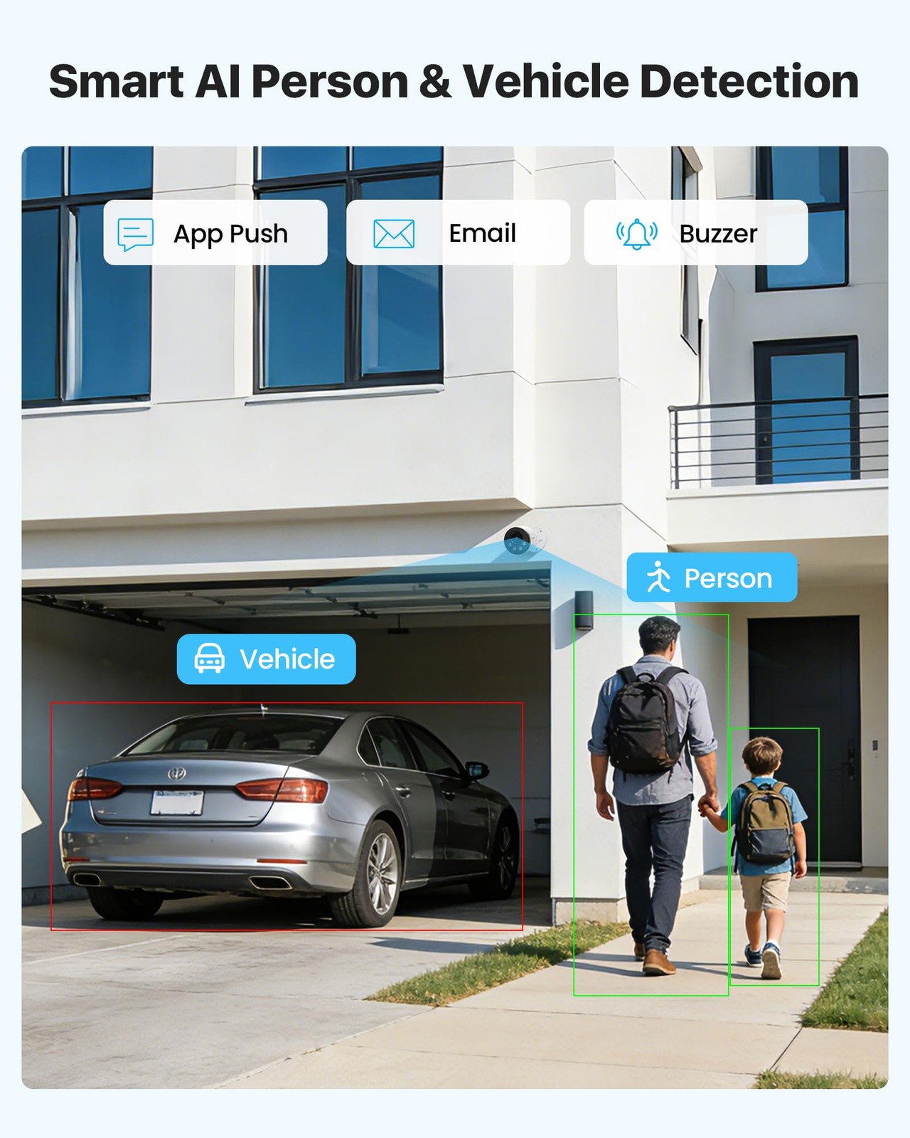 5MP Security Camera System with Audio, 4pcs 4MP Wired Outdoor Indoor PoE Came…