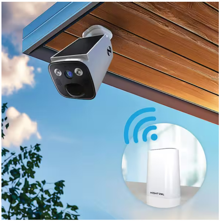 Night Owl 8-Channel 2K 64GB Hub Recorder Security System with 3-Battery Solar