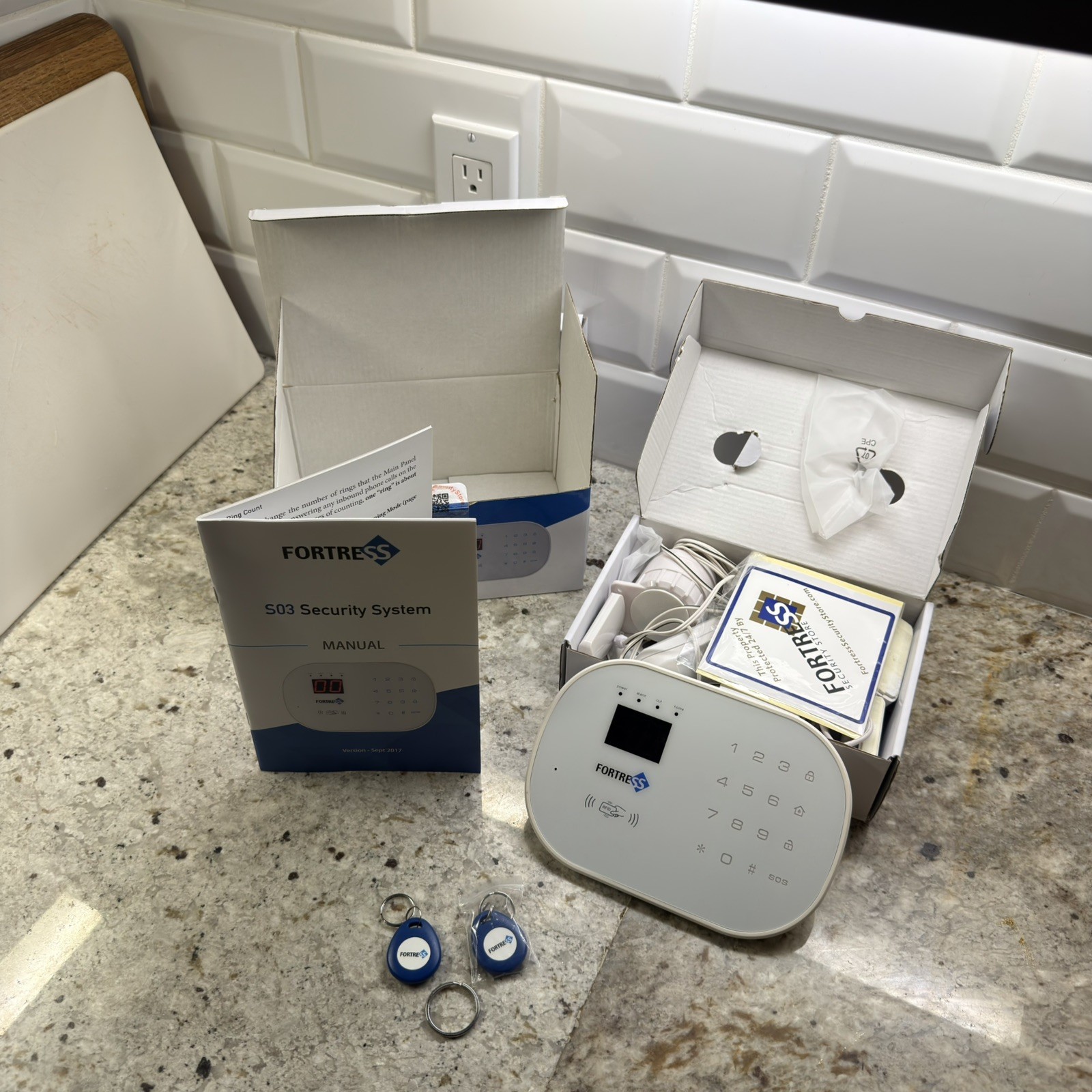 Fortress S03 Home Security Alarm System w/ Siren, 5 Door/window, 2 Keyfob