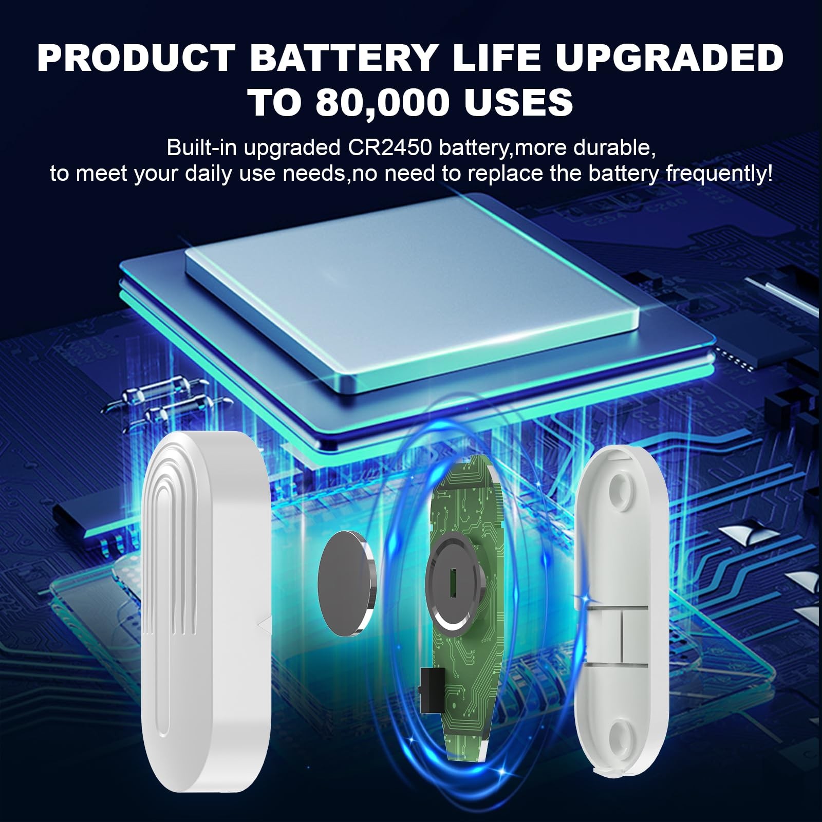 Wireless Door Chime Alarm System – 800ft Range, 20 Melodies, 5 Volume Levels, LE