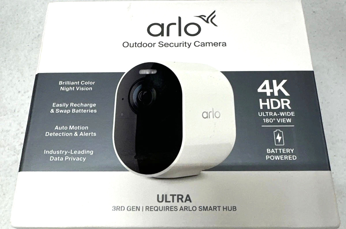 Arlo Ultra 4K 3rd Gen Single Add On Camera Battery Powered New Sealed