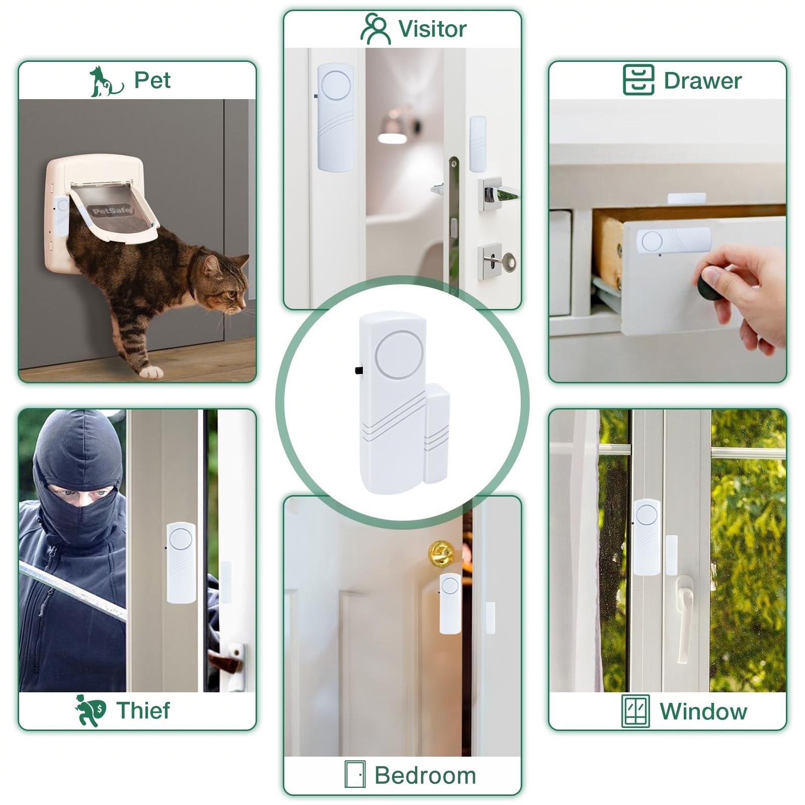 5X Home Safety Burglar Alarm Wireless System Security Device Door Window Sensor